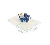 HOUDERCO Stroller Pop-up Greeting Card Handmade Paper Craft Congratulation Card for Shower Milestone