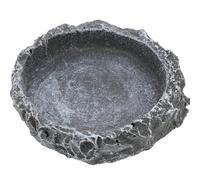 HOUDERCO Sturdy Reptile Food Bowl Rock Texture, Water and Feeding Dish for Small Pet Enclosures, for Lizards, Frogs, Tortoises and Exotic Amphibians