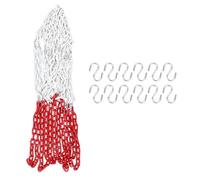 HOUDERCO Sturdy Rustproof and Weather Resistant Basketball Net with 12 Buckles Made from Galvanized Manganese Steel Chain Basketball Goal Net Suitable for Indoor Gyms