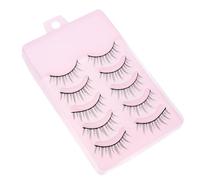 HOUDERCO Synthetic Material False Eyelashes Natural Style Easy to Use 5 Pairs Black Cosmetics Eyelashes for Women