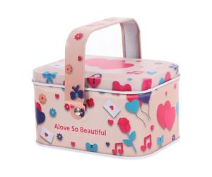 HOUDERCO Tin Box with Lid Gift Box Rectangle Iron Sealed Cartoon Holiday for Shower Party Family and Friends