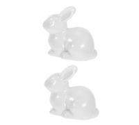 HOUDERCO Toilet Bolt Covers 2Pcs Ceramic Decorative Bunny Screw Caps White Universal Bathroom Hardware Replacement 7X4X6Cm