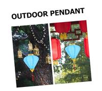 HOUDERCO Traditional Vietnamese Lantern Blue Special Shaped Decorative Lantern for Outdoor Garden Hanging Indoor and Outdoor Street Passage Night Scene Decoration and Festival Parties