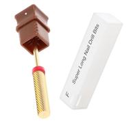 HOUDERCO Tungsten Steel Nail Drill Bits and Cleaning with 24mm Extra Long Cylindrical Grinding Head Random Color for Acrylic Nails Suitable for DIY and Manicure Accessories
