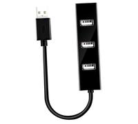 HOUDERCO USB 2.0 Splitter 4-Port Hub Plastic Cable Adapter High-Speed USB Hub Extender 1m Black for Laptop Desktop PC Expansion