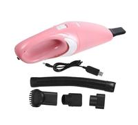 HOUDERCO USB Charging Handheld Vacuum Cleaner for Car Mini Portable Wet Dry Dual Use Dust Collector Lightweight Compact Design for Cigarette Ash Crumbs Hair Rice Cleaning Pink