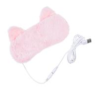 HOUDERCO USB Sleep Eye Patch 3D Heated Eye Mask Pink Flannel Pp Material Home Use Before Going to Bed