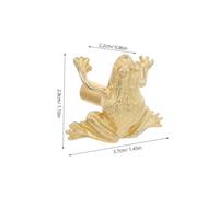 HOUDERCO Vintage Brass Frog Door Handle Handcarved Prosperity Symbol Cabinet Pull Durable Feng Shui Wardrobe Knob for Bedroom Cupboard