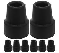 HOUDERCO Walking Stick Tips Reducing Risk of Falls Rubber Black 8pcs 19mm for Canes Non Replacement Feet Pads Heavy Duty Cane Tips Cover Extending Walking Stick Life