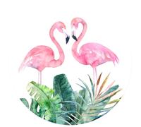 HOUDERCO Waterproof Flamingo Lovers Floor Sticker Round Tile Sticker Non-Slip PVC Decal with Creative Design, Easy to Apply for Bedroom Wall and Floor Decor