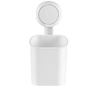HOUDERCO White Abs Toothbrush Holder for Bathroom with Maximum Ventilation and Draining Design, Suction Cup Wall Mounted Organizer for Shower, Electric Toothbrush Holder for Neat Storage
