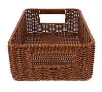 HOUDERCO Wicker Storage Baskets Rattan Brown with Generous Capacity and Minimalist Wicker Design Multi-purpose Use as Rectangular Storage Basket for Home and Office Organization