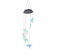 HOUDERCO Wind Bell Light Solar Light Elephant Design Plastic Hanging Decoration Yard Decoration Lamp for Child'S Birthday Lighting Outdoor Garden