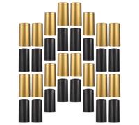 HOUDERCO Wine Bottle Heat Shrink Wrap Caps 200 Pcs Black and Gold Heat Seal Packaging for Wine Preservation and Retail Use