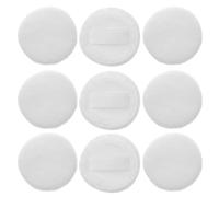 HOUDERCO Woman Makeup Tool Powder Puff Velvet Cotton 12pcs White Rounded Pads with Satin Ribbon for Face and Loose Powder