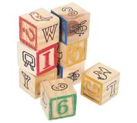 HOUDERCO Wooden Alphabet Blocks Dice Shape 8 Pcs for Pet Parrots with Holes Designed to Develop Cognitive Ability and Easy to Grab Attention and for Parrot Cage Play