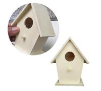 HOUDERCO Wooden Bird House DIY Breeding Nest Box for Swallows Outdoor Hanging Decoration Natural Wood Color Educational Woodcraft Garden Bird Nesting Box for Wildlife Observation