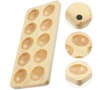 HOUDERCO Wooden Egg Storage Tray for 10 Eggs and Fridge Compatible Features Simple Style
