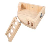 HOUDERCO Wooden Hamster Platform Ladder Multi-Level Fun Chinchilla Toy for Small Animals Decorative Rat Supplies for Hamster Cages