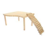HOUDERCO Wooden Hamster Platform Safe Toy Ladder for Chinchilla Rat Cage Accessories