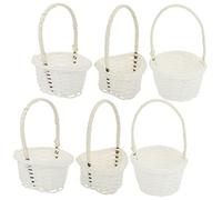 HOUDERCO Woven Hand Basket of Mini Baskets White Craft Adornments for Home Decor and Photo Props