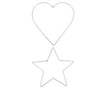 HOUDERCO Wreath Accessory Iron Frames and in Heart and Five-pointed Star Shapes Time Use Stable Structure 2pcs for Christmas Decorations in Gardens and Terraces