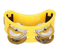 HOUDERCO Yellow Double Row Foot Tambourine Jingle Bell Percussion Instrument Wear-resistant Design for Boys and Girls Music Education and Stage Performance