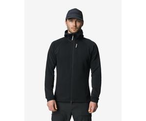 Houdini Aero Full Zip Hooded Fleece Pure Black - M