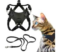 Houdini™ Vegan Leather Escape Proof Kitten Harness and Leash Set - by OutdoorBengal for Walking Kittens (S)
