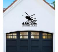 Houdoum Custom Helicopter Metal Sign,Personalized Pilot Wall Art,Blackhawk Helicopter Sign,Pilot Gifts,Airplane Sign,Boy Room Decor,Helicopter Decor (Helicopter C)