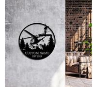 Houdoum Custom Helicopter Metal Sign,Personalized Pilot Wall Art,Blackhawk Helicopter Sign,Pilot Gifts,Airplane Sign,Boy Room Decor,Helicopter Decor (Helicopter D)
