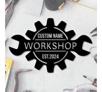 Houdoum Custom Metal Sign, Carpenter Tools Wall Art, Personalized Workshop Decor, Repair Tools Metal Wall Art, Workshop Decor, Mechanic Gift