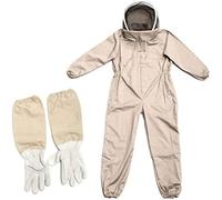 HOUGE Natural Cotton Bee Suit with Gloves, Full Body Protective Suits Beekeeping, Beekeeping Suit, Beekeeping Equipment, Overalls, Bee Outfit