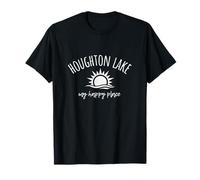 Houghton Lake My Happy Place MI Boating Fishing Camping T-Shirt