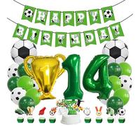 Houhounb Football 14th Birthday Deco Football Deco 14 Years Kids Birthday Party Deco Kids Football Balloon Cake Deco for Theme Football Kids Birthday Party