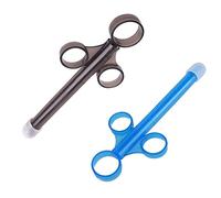 Houhounb Lube Tube Syringes for Lubricant Lubricant Applicator Syringe Shooter Launcher Reusable for Men Women Anus and Vagina Cleaning Tools Black and Blue Pack of 2