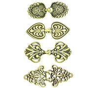 Houhounb Vintage Cardigan Sweater Scarf Brooch Clips Shirt Dress Collar Duck Clip Retro Pattern Costume Accessory for Women Blouse Cardigan Dresses Jacket, 4 Pieces, Old Gold, Metal