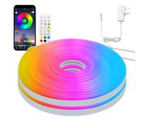 HOUHUI Neon LED Strip Lights, 3m RGB Neon Rope with Remote, IP67 Waterproof, Music Sync DIY Design for Bedroom, Gaming & Kids Wall Decor