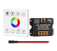 HOUHUI RF Touch Panel RGB LED Controller Kit, RGB LED Strip Lights Controller with RF Wireless Remote, Dimmable Wall-Mounted Touch Panel Controller for 5V 12V 24V 4-PIN 5050 2835 3535 Light Strips COB