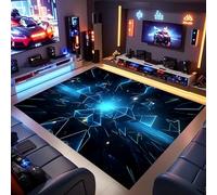 Houient 3D Visual Gaming Rug, 120x180cm, 3D Optical Illusion Geometric Neon Pattern Cool Milky Way Rugs for Living Room, Cozy Premium Game Essential Floor Mat For Teenagers & Kids Room
