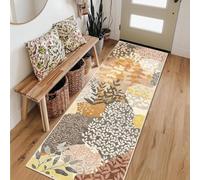 Houient Fall Decor Runner Rug, 60x240cm, Boho Abstract Botanical Sage Leaves Floral Print Long Hallway Rug, Non Slip Low Pile Autumn Decorations Floor Mat for Living Room Bedroom Foyer