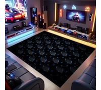 Houient Gaming Area Rug, 60x110cm, Technology 3D Space Illusion Geometric Parallelogram Rhombus Design Indoor Carpet, Soft Foldable Blue Checkered Floor Mat for Boys Room Home Office