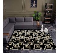 Houient Retro Plaid Rugs for Bedroom, 80x150cm, Black Brown Diamond Pattern Modern Minimalist Geometric Design Indoor Carpet, Stylish Sturdy Premium Centre Rug for Living Room Office