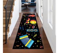 Houient Rock Music Runner Rug, 60x180cm, Musical Instrument Drum Stand Accordion Audio Guitar Rug, Cozy Reduce Noise Living Room Accessories Floor Mat for Bedroom Music Studio Office