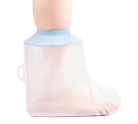 Houilcr 1 PCS Waterproof Silicone Leg Cover for Shower, Seal Tight Cast Cover Boot to Keeps Wounds Dry, Reusable Adult Waterproof Foot Protector, Shower Sock for Surgery Leg, Ankle, Foot Burns - Blue