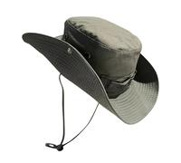 Houilcr Verde Oscuro Bucket Hat for Men, Wide Brim Sun Hat for Summer, Outdoor Safari hat with Adjustable Strap for Fishing, Hiking, Camping Gardening - Lightweight & Breathable
