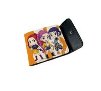 HOUJW Cute Cartoon Print PU Leather Wallet,Leather Bi-Fold Short Wallet (A,One Size)