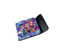 HOUJW Cute Cartoon Print PU Leather Wallet,Leather Bi-Fold Short Wallet (B,One Size)