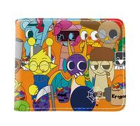 HOUJW Cute Cartoon Print PU Leather Wallet,Leather Bi-Fold Short Wallet (C,One Size)