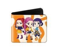 HOUJW Cute Cartoon Print PU Leather Wallet,Leather Bi-Fold Short Wallet (D,One Size)